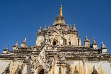 Beautiful Ananda temple at sunrise in Bagan. is a long-lasting and large religious monument in old ancieant Bagan,  Mandalay, myanmar