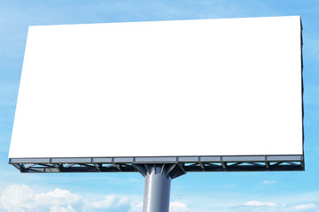  Billboard - Large Blank Billboard with empty screen and beautiful cloudy sky for outdoor advertising poster,Copy space banner ready for your advertisement design or mock up text.Business Concept.