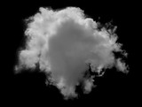 Fototapeta Perspektywa 3d - White cloud isolated on black background,Textured smoke,brush effect