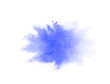 Blue watercolor explosion in motion. Blue splash isolated on white