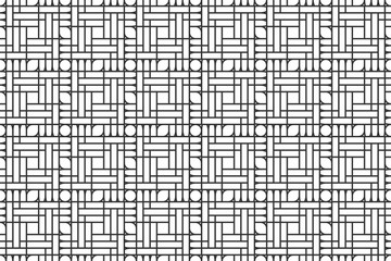 Abstract black and white line seamless pattern background.