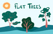 Vector set of cute hand drawn trees