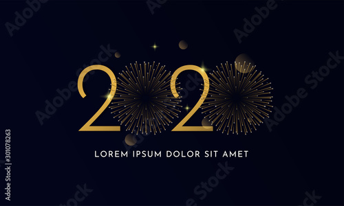 Fotografía Happy new year 2020 typography text celebration poster design