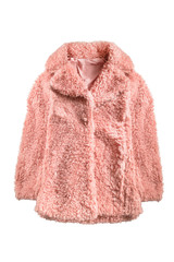 Poster - Pink fur coat isolated