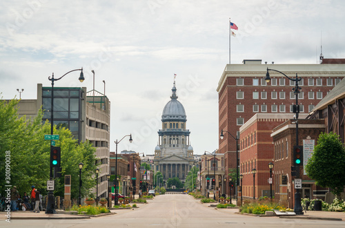 Street View of the Illinois State Capitol Building Poster Mural XXL
