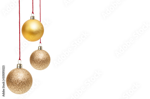Cuadros en Lienzo Christmas Ornaments isolated on a white background.