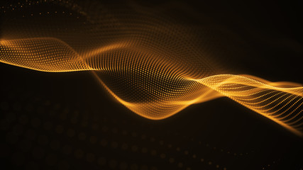 Wall Mural - particle luxury gold abstract background wavy movement for happy new year and merry christmas festiv