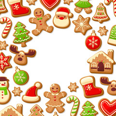 Gingerbread cookies background