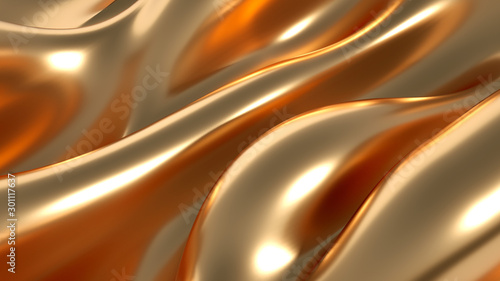 Luxury Background With Metal Drapery Fabric 3d Illustration 3d