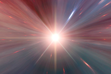 Wall Mural - light stripes. sunburst in galaxy. hyper jump. the elements of this image furnished by nasa.