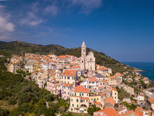 Vista Aerea Di Cervo, Liguria, Italia