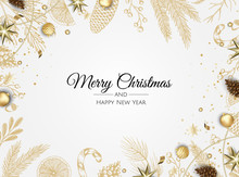 Christmas Vector Background. Xmas Sale, Holiday Web Banner.