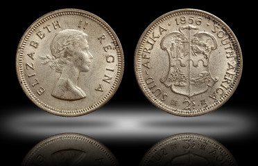 South africa two shillings 1956