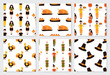 © Gudeleva Nadezda - Thanksgiving seamless pattern set.