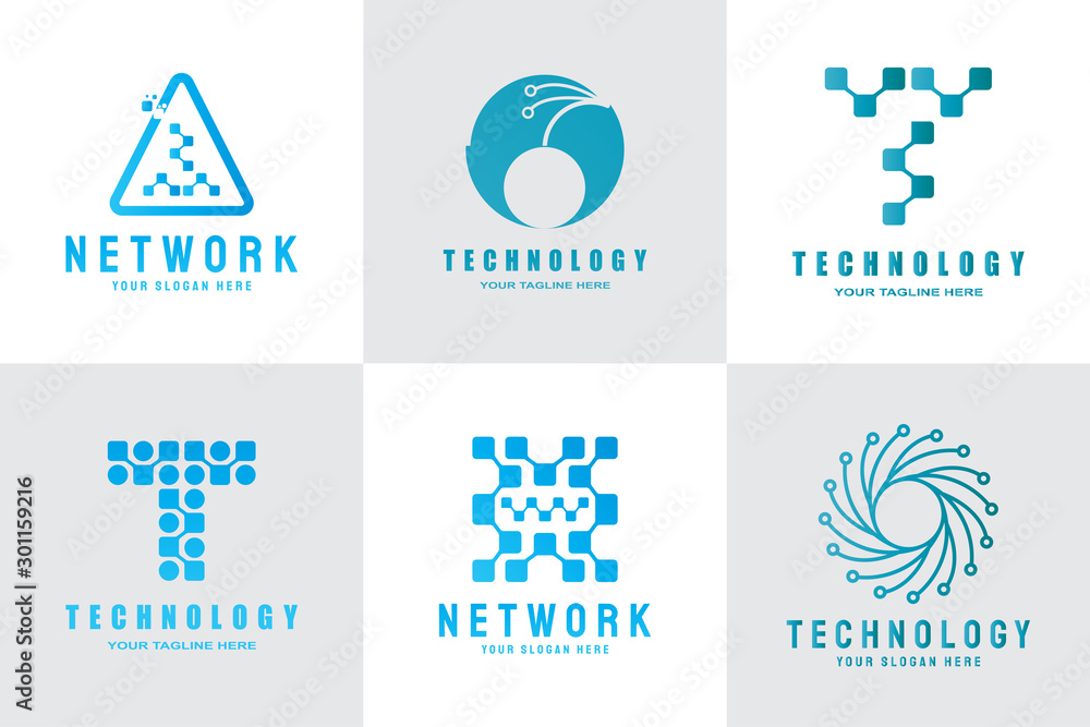 Vetor Future digital technology logo template, network, internet ...