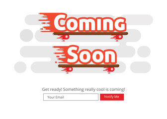Wall Mural - Coming soon website template. Coming soon landing page design. Coming soon page for a new website. We are launching soon – Illustration