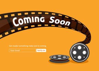 Wall Mural - Coming soon website template. Coming soon landing page design. Coming soon page for a new website. We are launching soon – Illustration