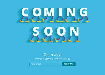 Wall Mural - Coming soon website template. Coming soon landing page design. Coming soon page for a new website. We are launching soon – Illustration