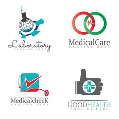 Canvas Print - Collection of medical and health logos for clinics, icons of human organs, heart, intestines, lungs, kidneys, vector elements