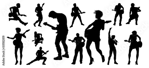 A set of guitarist musician...