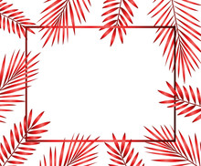 Happy Merry Christmas Red Tree Branches Frame