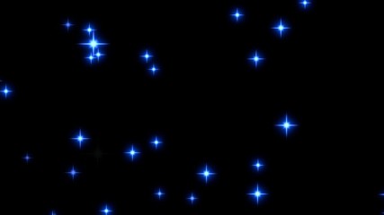 Wall Mural - blue stars twinkling overlay background