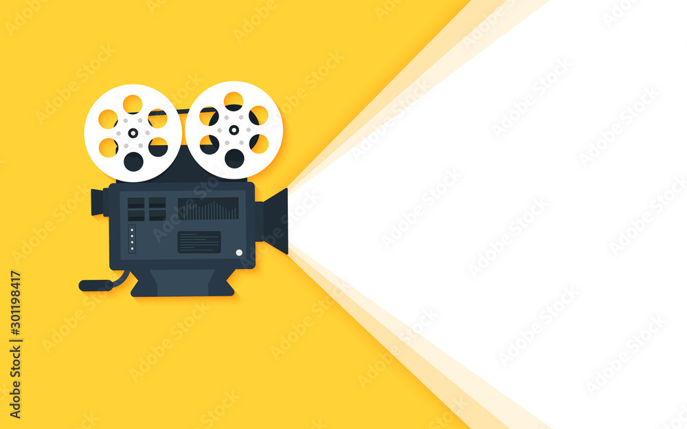 Movie time concept. Cinema banner design - obrazy, fototapety, plakaty 