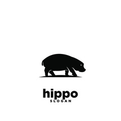 Wall Mural - hippo logo icon design vector illustration