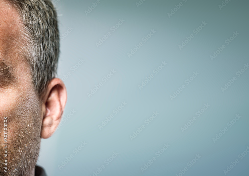 human ear detail from sideview attention concept Stock Photo | Adobe Stock