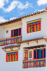 colourful architecture in guatape, colombia