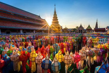 the light of the beautiful lanna lamp lantern are northern thai style lanterns in loi krathong or yi