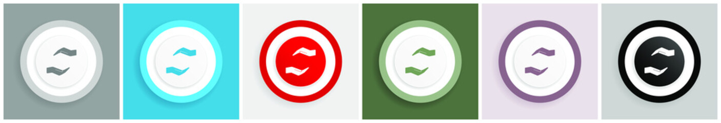 Aufkleber - Human care hand icon set, colorful flat design vector illustrations in 6 options for web design and mobile applications