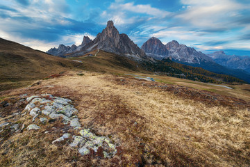 Landscape of beautiful autumn picturesque mountains