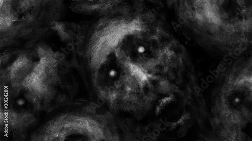 Fotomural Dark faces of corpses the screaming