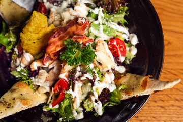 Canvas Print - Roast chicken fillet and vegetables.