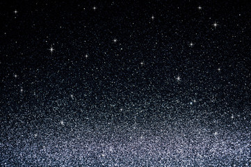 black sky with star background,silver abstract shining lights,sparkling glittering christmas night l