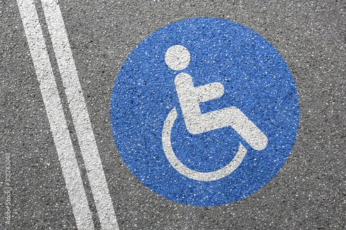 Wheelchair wheel chair road sign disabled handicapped ramp access street