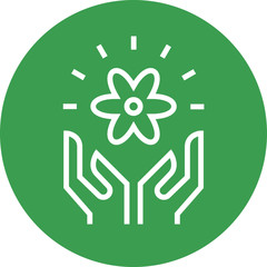 Poster - Hands Holding Flower Outline Icon