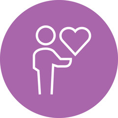 Poster - Man Holding Heart Outline Icon