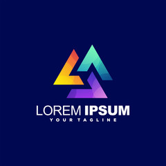 awesome triangle gradient logo design