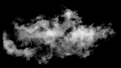 Wall Mural - White cloud isolated on black background,Textured smoke,brush effect