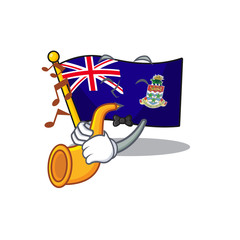 Wall Mural - flag cayman islands in character shape with trumpet