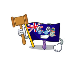 Wall Mural - judge happy flag cayman islands with cartoon