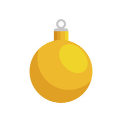 Poster - ball yellow christmas decoration isolated icon vector illustration design