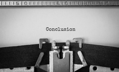 Wall Mural - text conclusion typed on retro typewriter