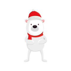 Wall Mural - cute bear character merry christmas vector illustration design