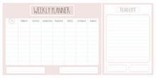Weekly Planner And To Do List.Background Template For Print Or Web