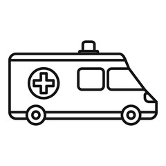 Canvas Print - Ambulance icon. Outline ambulance vector icon for web design isolated on white background