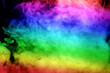 © sirawut - Abstract smoke isolated on black background,Rainbow powder