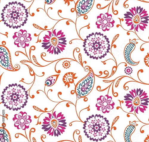 Dekoracja na wymiar  tradycyjny-wzor-kwiatowy-paisley-tekstylia-radzastan-krolewskie-indie